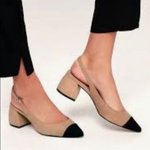 Steven by Steve Madden beige sling backs w black cap toe size 8 - worn once